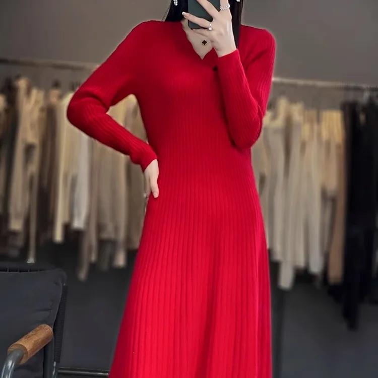 Vestidos Vestido de mujer Mangas Otoño Modal Smocking Ribado Abotonado Manga larga Minimalista Grunge Moderno Elegante Navidad Chic