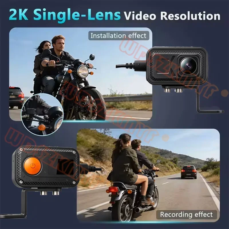 2K HD Motorcycle Dash Cam Black Box Action Camera IP65 Waterproof WiFi Sport Cam Bicycle Helmet Cameras Outdoor Driving Record