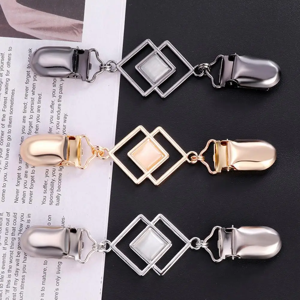 Paperclip Brooch For Women, Natural Cat Eye Gemstone Sweater Clips, Classic Retro Pin Shawl Cape Waist Cincher Fixing Buckle 95
