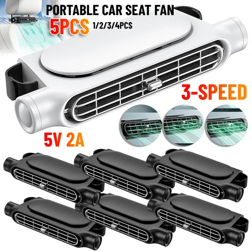 1-5 uds reposacabezas de coche ventilador de aire de refrigeración 3 velocidades ajustable Interior del coche ventilador para reposacabezas trasero enfriador ventilador de refrigeración de aire accesorios de coche