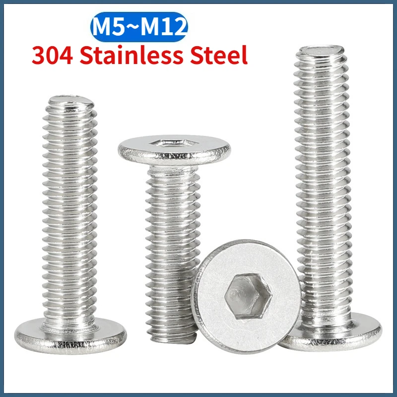 M5 M6 M8 M10 M12 A2 304 Stainless Steel Hex Hexagon Socket Ultra Thin Super Low Flat Wafer Head Screw Allen Bolt