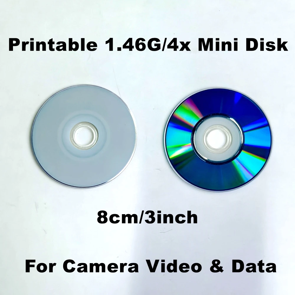 1/2/4PCS Ritek Printable 3"(8cm) Mini DVD-R Blank Disk 1.4GB 30min 4X Speed Recordable For Camcorder Camera Data & Vedio Storage