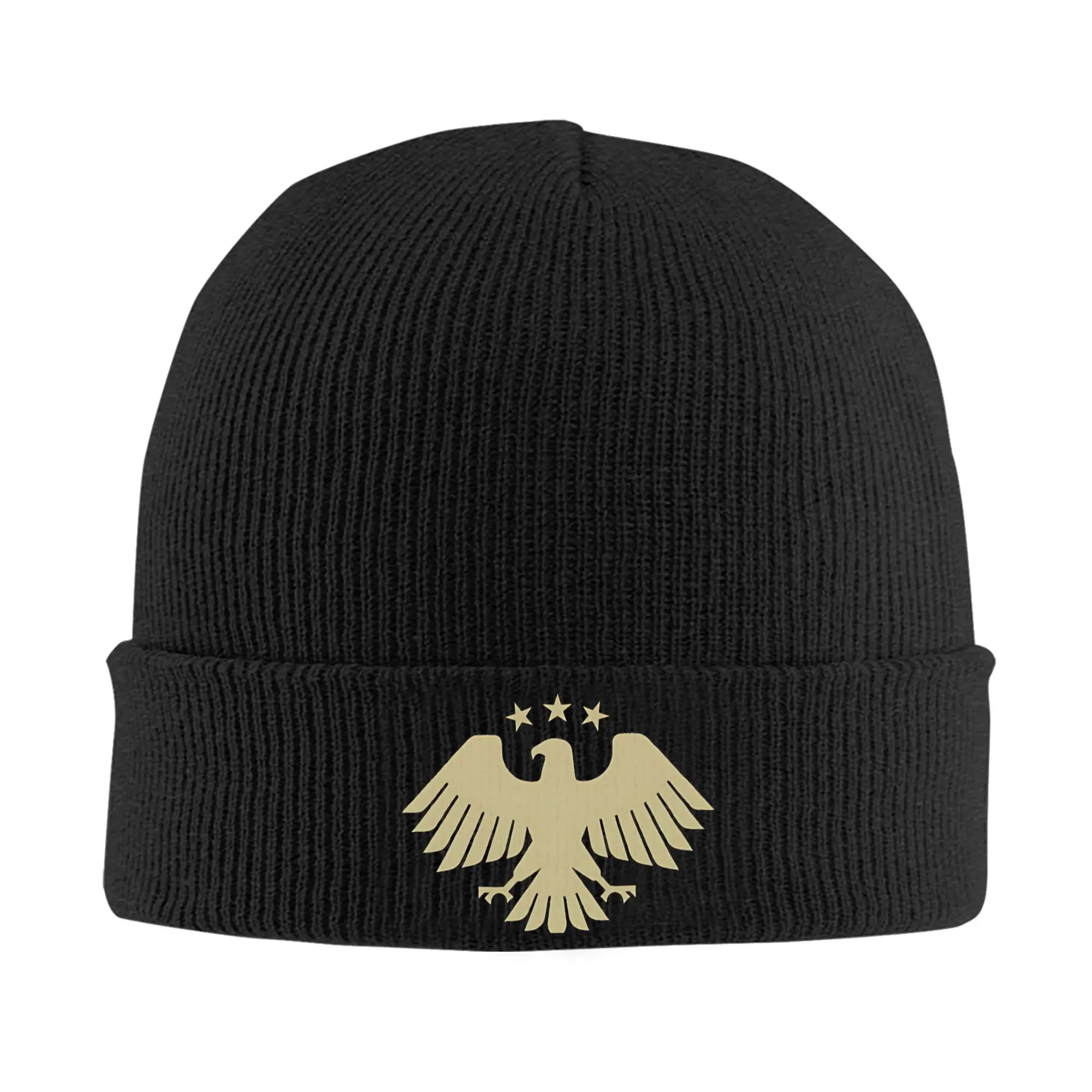 

Вязаная шапка с сирийским орлом, женские и мужские шапочки Skullies, осенне-зимняя шапка, акриловая теплая шапка