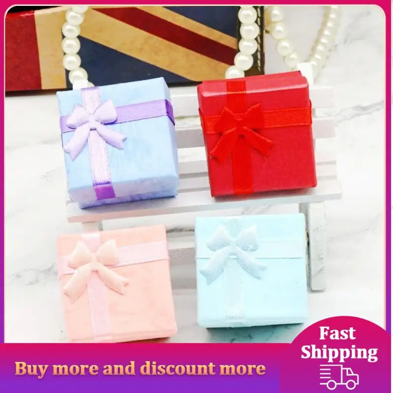 1pcs Ring Storage Box Earring Gift Box Paper Jewelry Packaging Container Jewelry Box Display Caja De Anillo Christmas Box