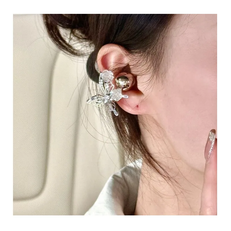 

Cool Feeling Crystal Rose Butterfly Earphone Clip Buckle Exquisite Versatile Bluetooth Earphone Temperament Fashionable New Buck