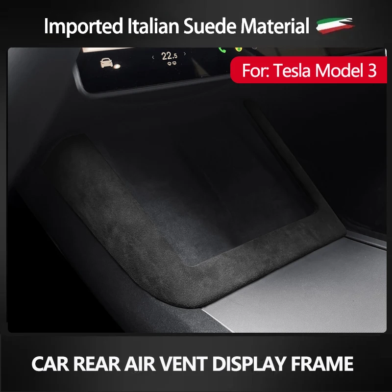 For New Tesla Model 3 Highland 2024 Imported Top Suede Car Wireless Charging Panel Frame Protective Decoration Cover Shell