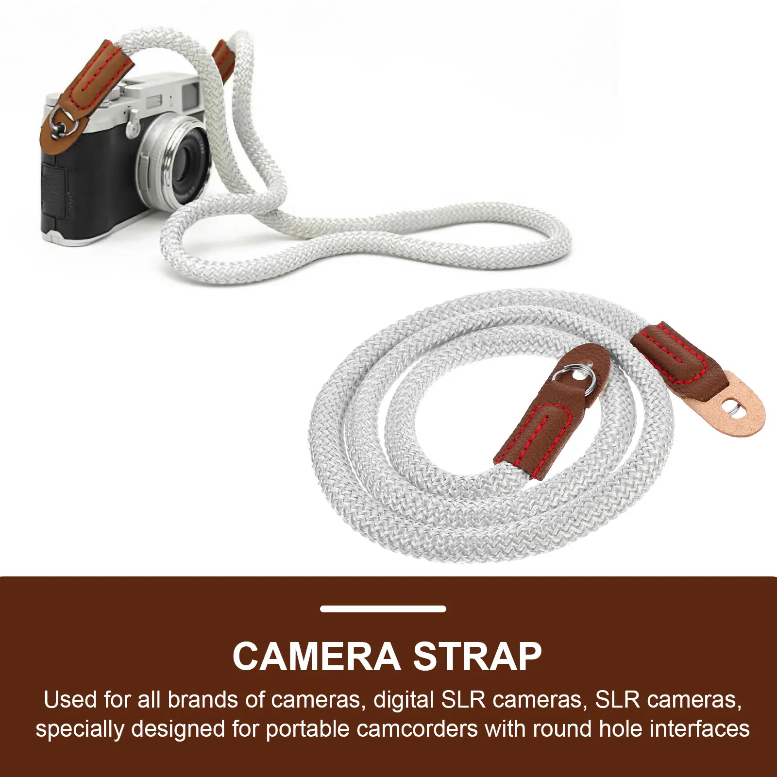 

Camera Strap Sling Belt Backpack Elastic Neck Silver Lanyard Shoulder Travel