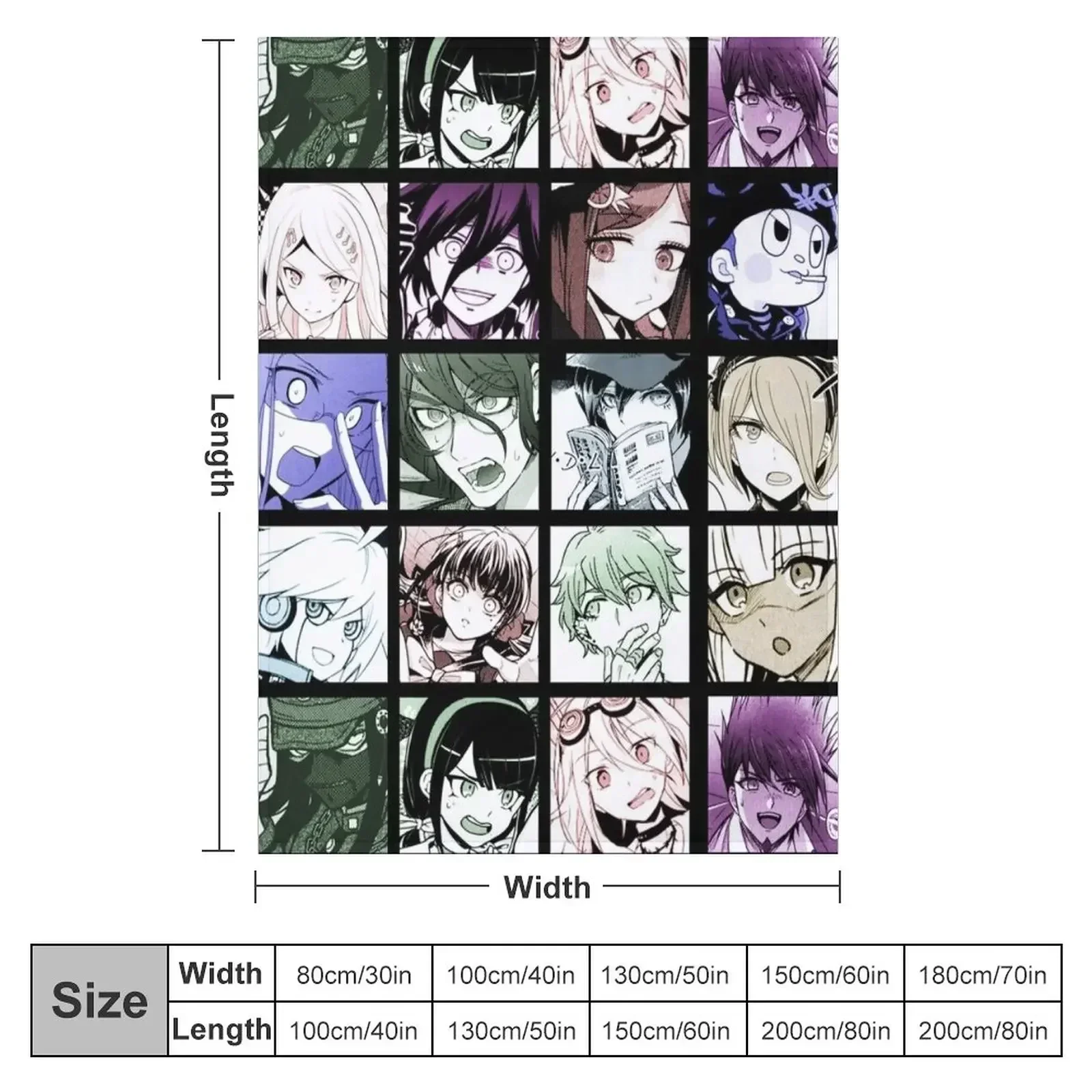 DRV3 Manga Collection (Colored) Throw Blanket Cute Multi-Purpose valentine gift ideas sofa bed Picnic Sofa Quilt Blankets