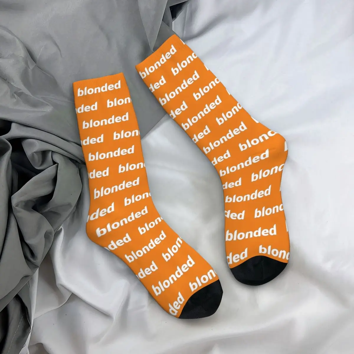 Funny Male Men Socks Harajuku Blonded Oceans Channel Orange Sock Frank Blond Graphic Women Socks Spring Summer Autumn Winter