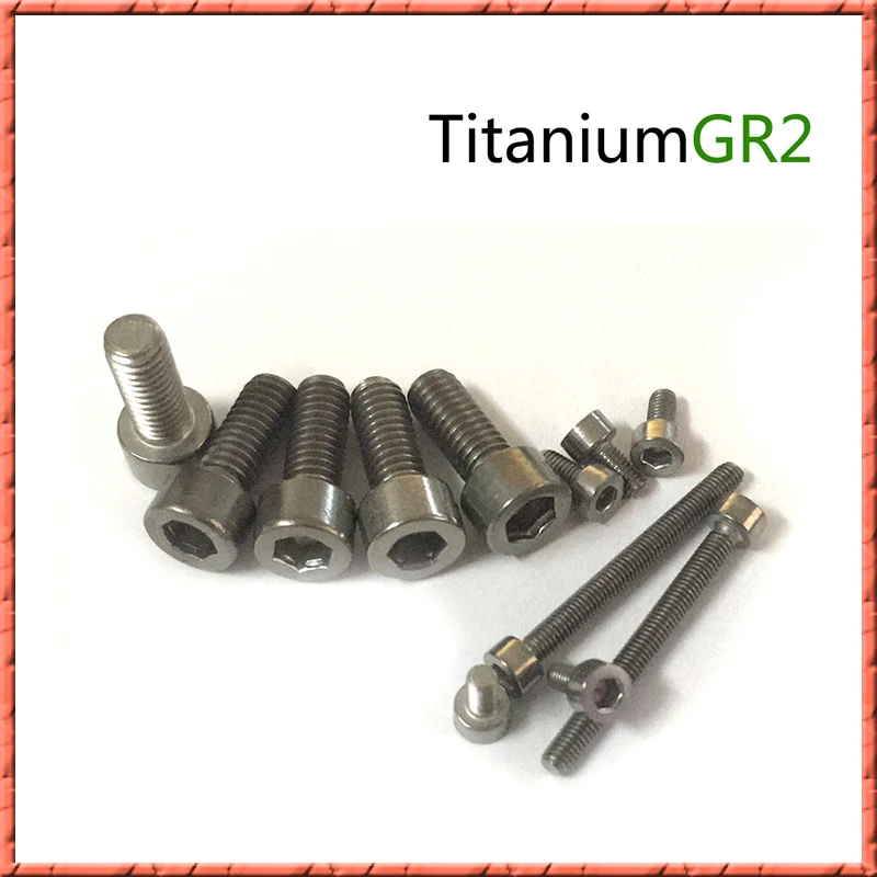 Din912 Titanium GR2 M8*10~120mm Pure Ti Hexagon Socket Cap Screw Cylinder Head Hexagon Screw M8x10-M8x120