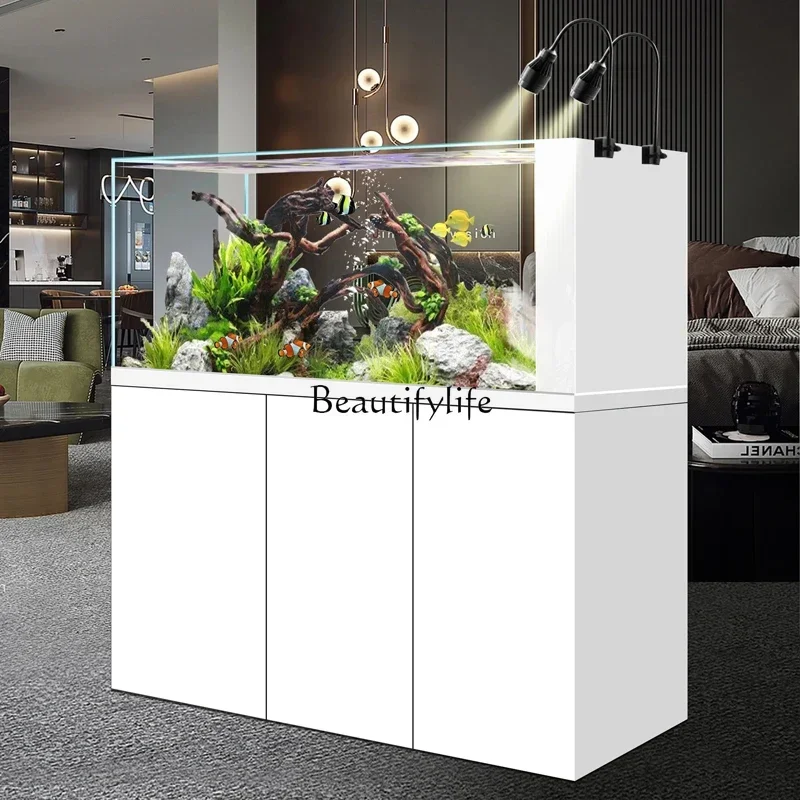 Stream Natural Native Cylinder Creative Landscape Ecological Lanshou Fish Tank Super White Aquarium