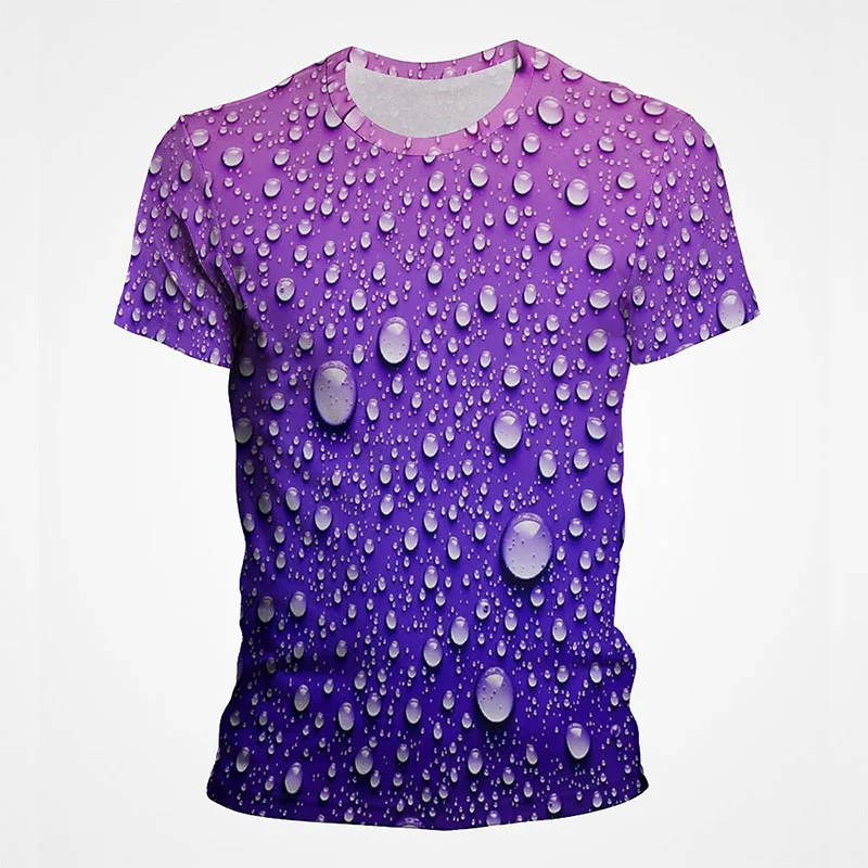 

Fashion Men's T-shirt Summer Style Novelty Water Droplet T Shirt Men Women Short Sleeve Tops 3D Print Tee Streetwear Clothes