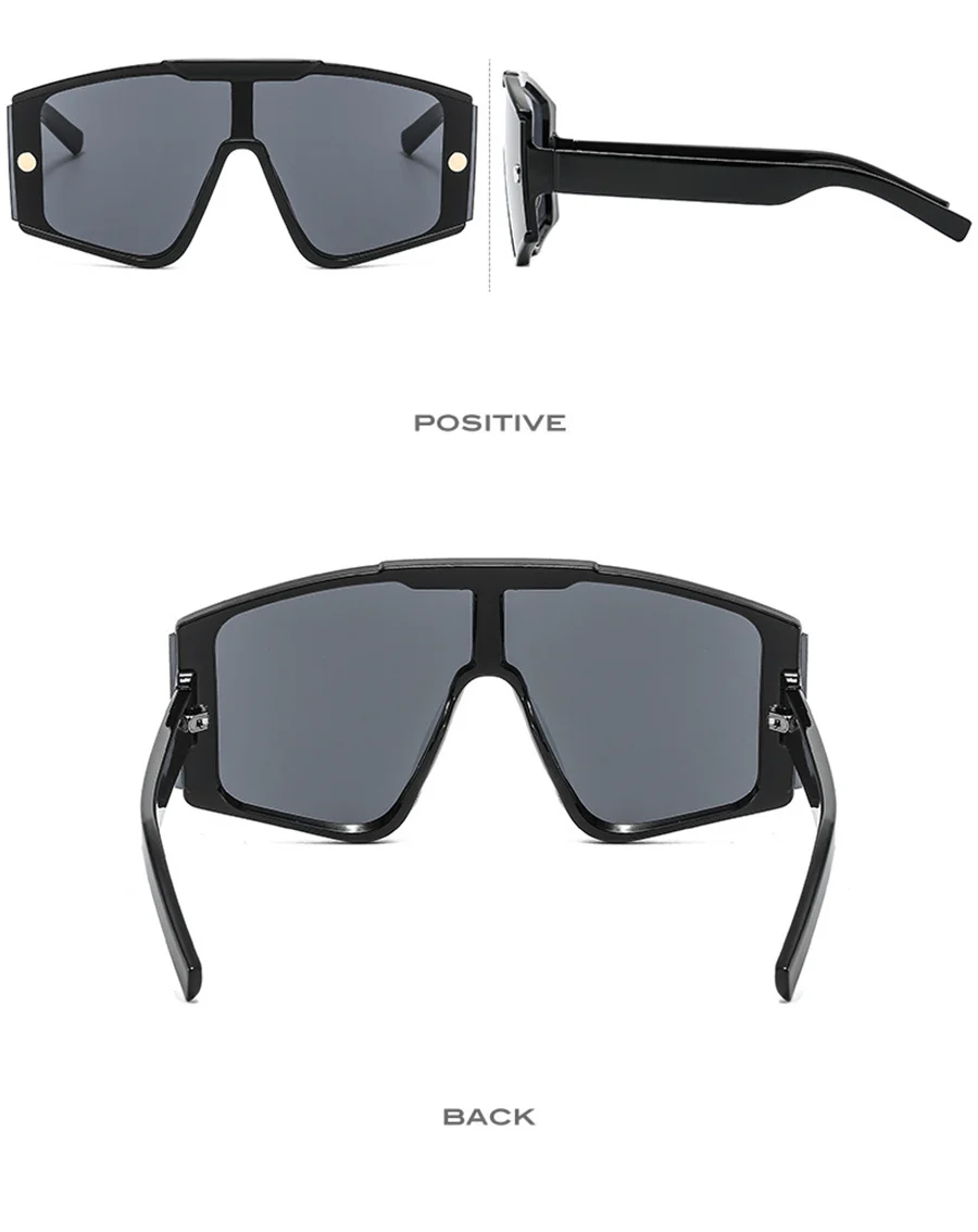 Modische, übergroße, quadratische Sonnenbrille für Damen, UV400, Vintage-Sonnenbrille, luxuriöses großes Design, Schutz im Vintage-Stil – Detail 7
