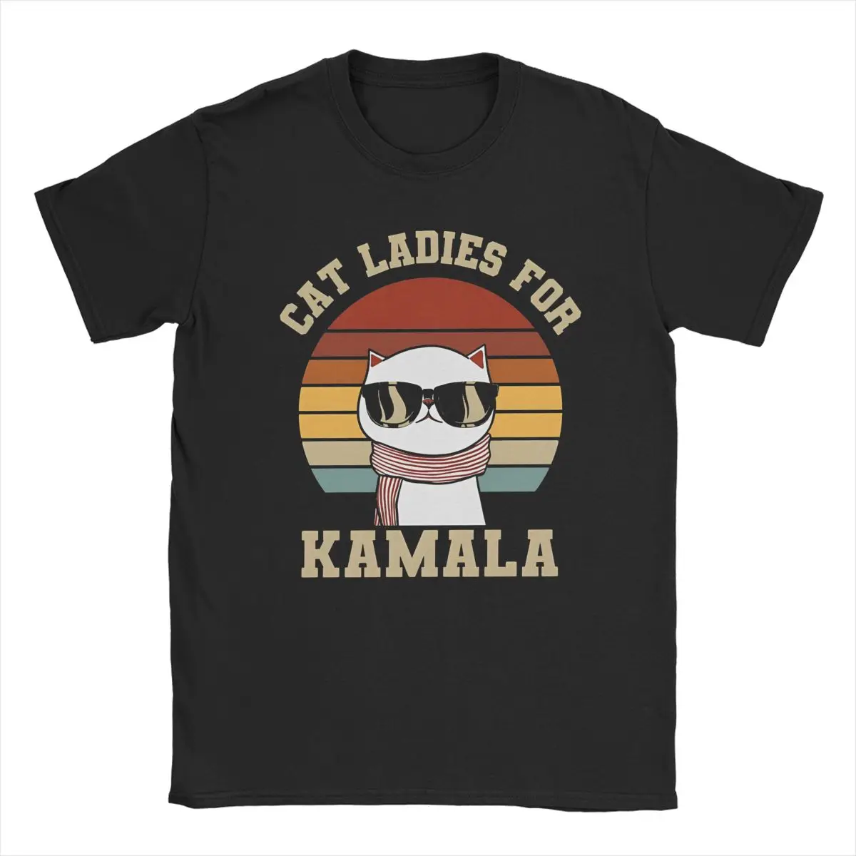 Funny Childless Cat Lady For Kamala T-Shirt for Men Round Collar 100% Cotton T Shirts Short Sleeve Tee Shirt 4XL 5XL 6XL Clothes