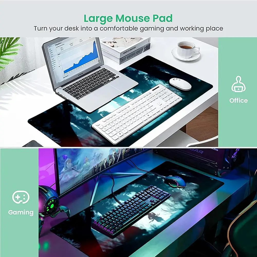 Digitale kunstillustratie Muismat Bureaumat gamingmatten Antislip rubberen basis gamer pc-accessoires Toetsenbord gaming-muismatten