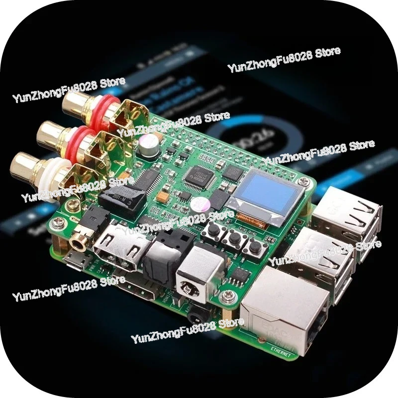 HIFI DAC Decoder Raspberry Pi Coaxial Fiber Optic I2S Digital Sound Card 384KHz 32Bit