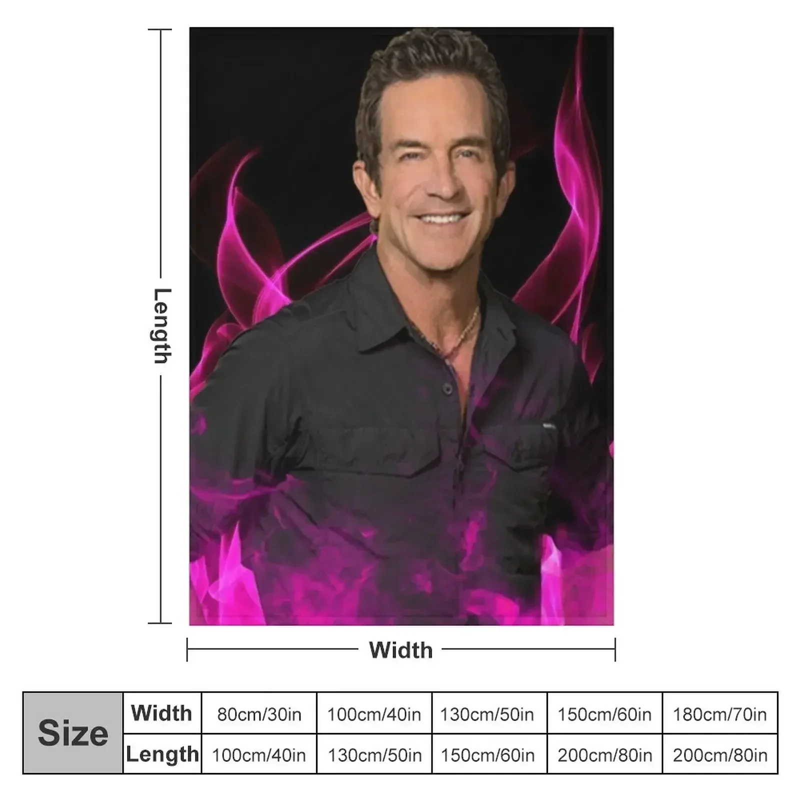 Jeff Probst Survivor Pink Fire Tapestry Throw Blanket Beautifuls Softest Bed linens Furrys Blankets