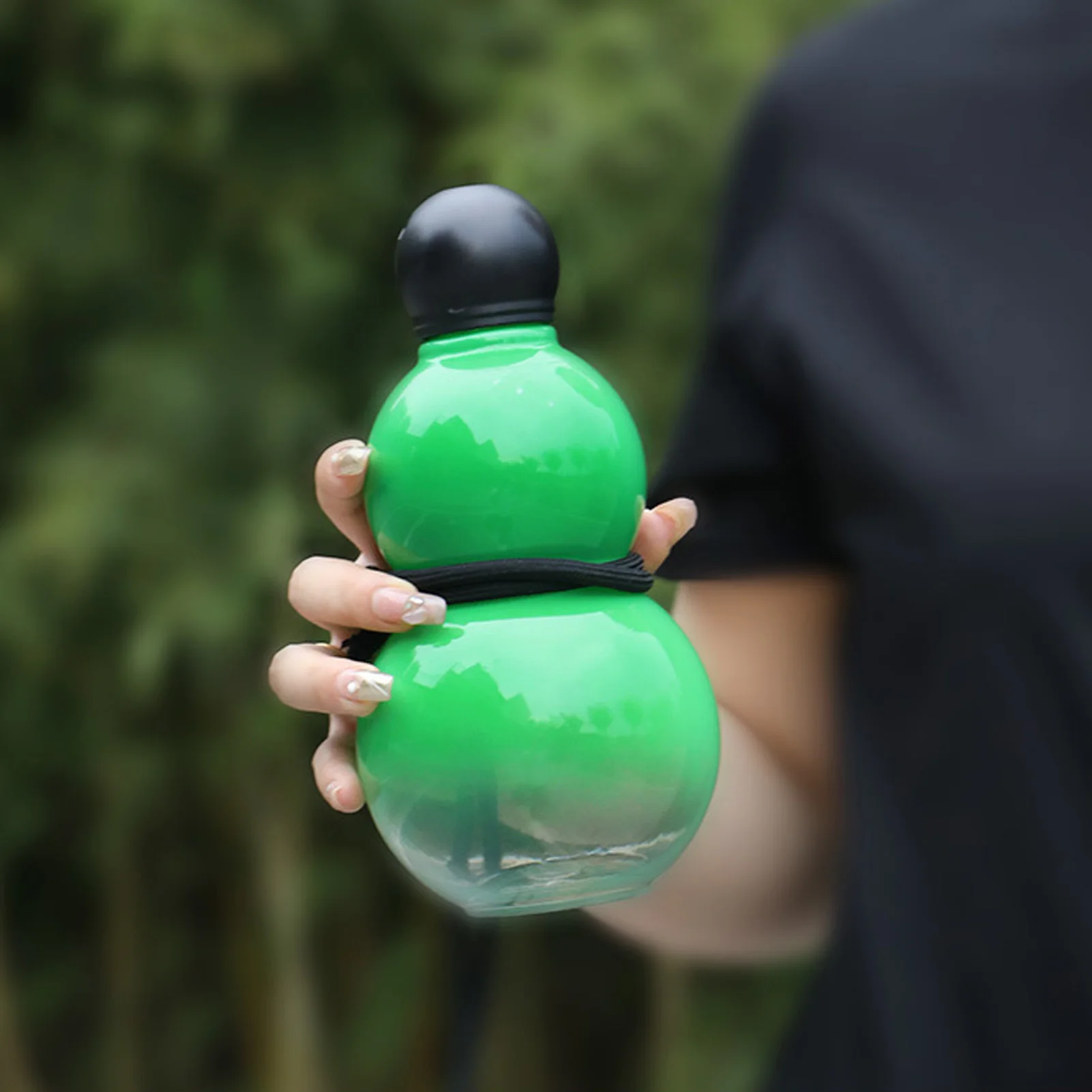 Gourd Water Bottle 800ml Large Capacity PP PC Plastic Gourd Style Sports Water Flask For Travel