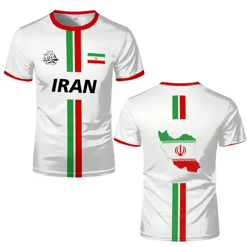 3D Printed Casual T Shirt 2026 Iran Map Iranian Flag Persian Calligraphy Graphic Tee Men Women Football Team Uniform Summer