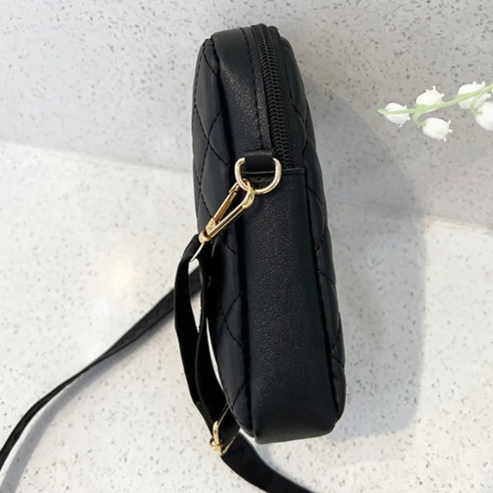 

Fashion PU Shoulder Bag Waterproof Mini Mobile Phone Bags Embroidery Wallet Pouch