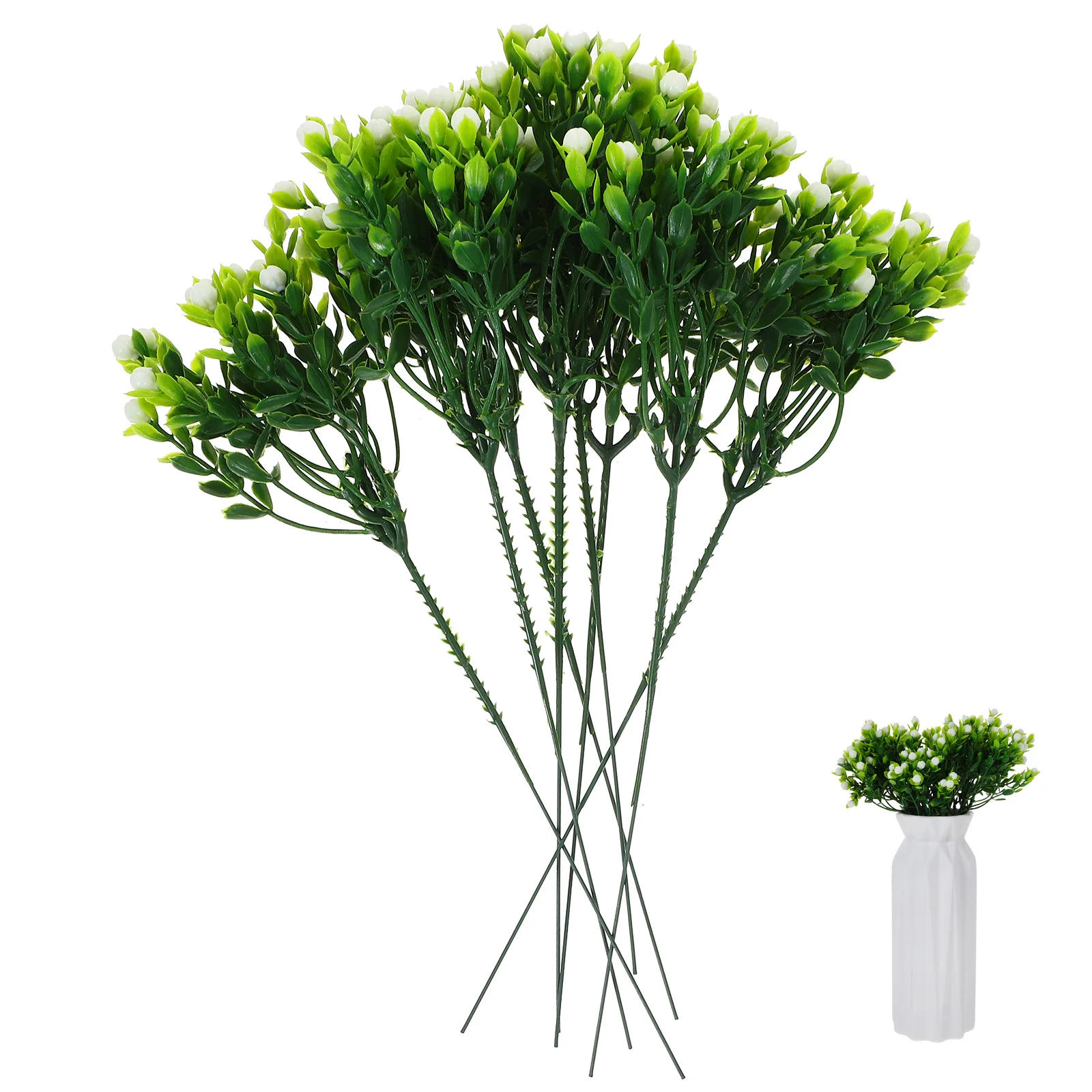 

10Pcs Artificial Flower Picks Faux Baby's Breath Stems Photo Prop Home Living Room Decor Lifelike Flower Arrangement