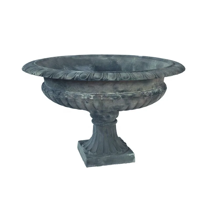 Vintage Style Ornamental Large Cast Iron Urn Garden Supplies Large Plant Pots & Outdoor Pots