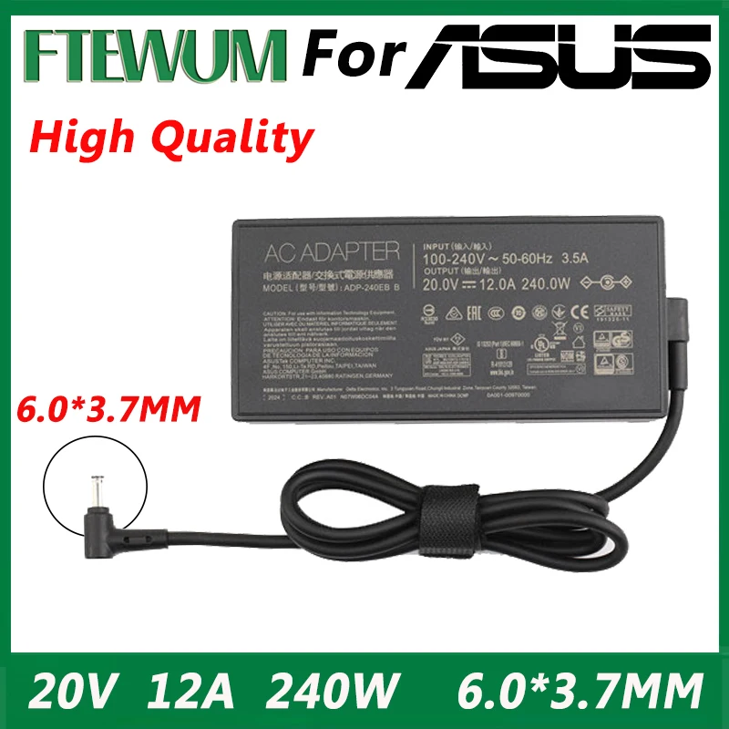 20V 12A 240W 6.0*3.7MM For ASUS Laptop Charger adapter ADP-240EB B ROG Strix Scar 15 GX550LXS RTX2080 G533QS G533QS-XS98Q Power