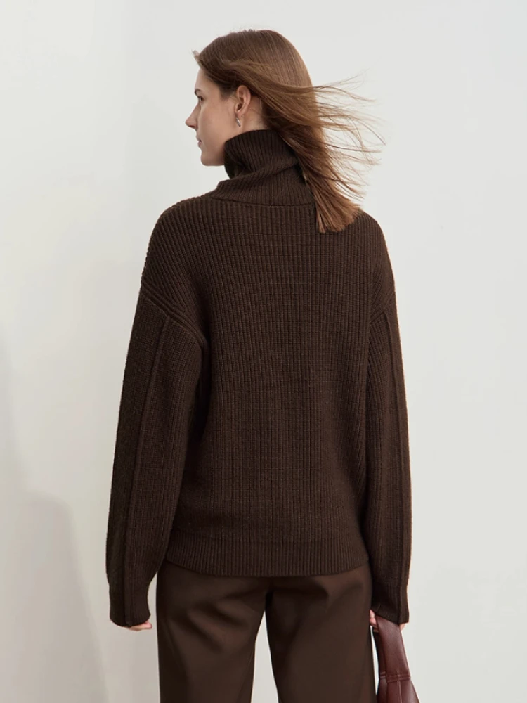 AMII بساطتها المرأة سترة 2025 شتاء جديد الدافئة الياقة المدورة سترة للمرأة البلوز متماسكة طويلة الأكمام أعلى الإناث 12424072