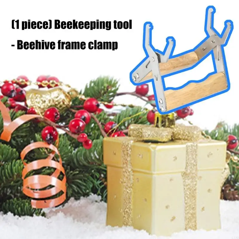 Держатель ручки рамки пчеловодства с эргономичной деревянной ручкой для осмотра ульев C5AD