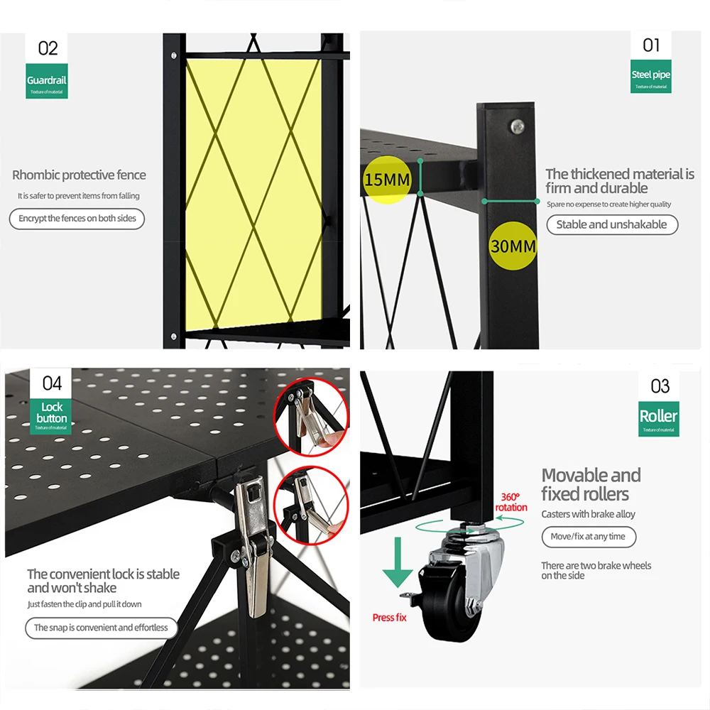 ชั้นวางของแบบประกอบเอง 5 ชั้น AIRAJ ทนทานและแข็งแรง มีล้อ จึงเคลื่อนย้ายสะดวกและเหมาะสำหรับการจัดเก็บหลายระดับ