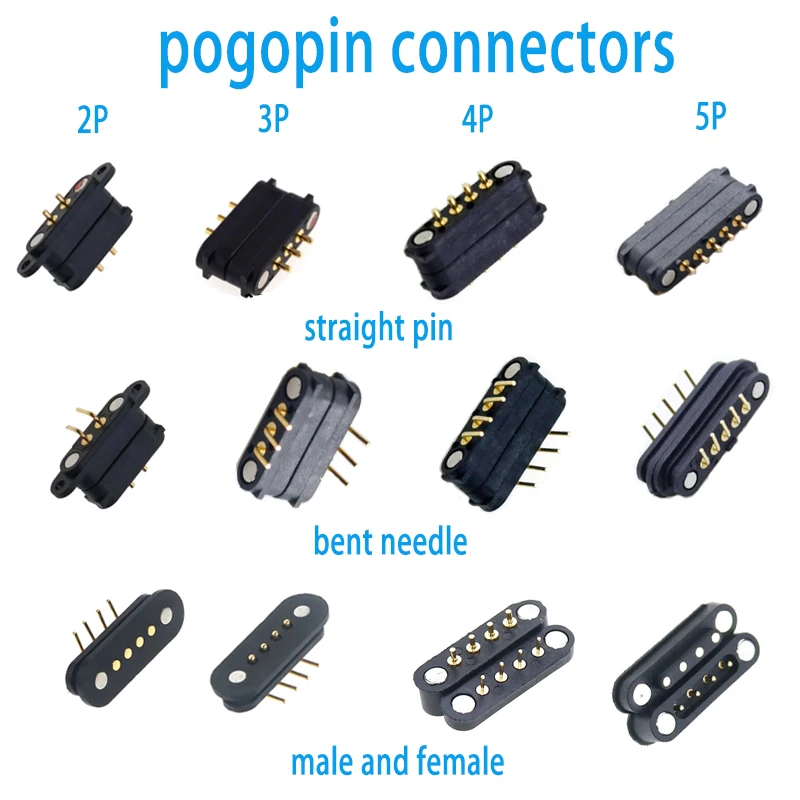 1 مجموعة بوجو دبوس الاتصال للهواتف الذكية بلوتوث السيارات الإلكترونية الطبية الذكور الإناث Pogopin الربيع دبوس شحن موصل