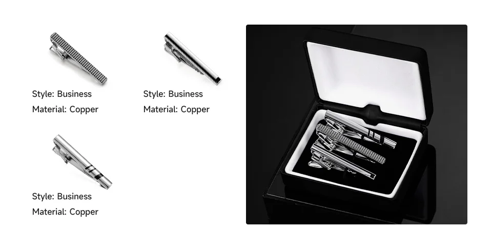 Wed Tie Clips For Men Short Pin Tie Wedding Guests Gifts With Box Tie Clipper To Man Shirt Black Man Cufflinks Fashion Jewelry