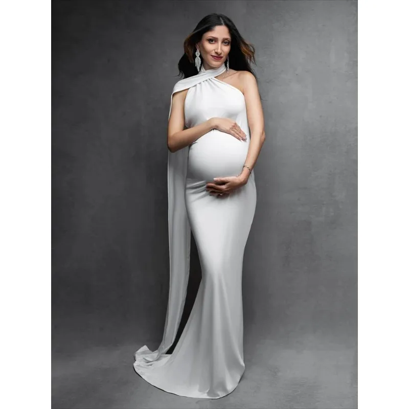 Boutique Sexy Backless Maternity Dress Bodycon Photography Gown for Photoshoot Pregnancy Baby Shower Evening Wear Women