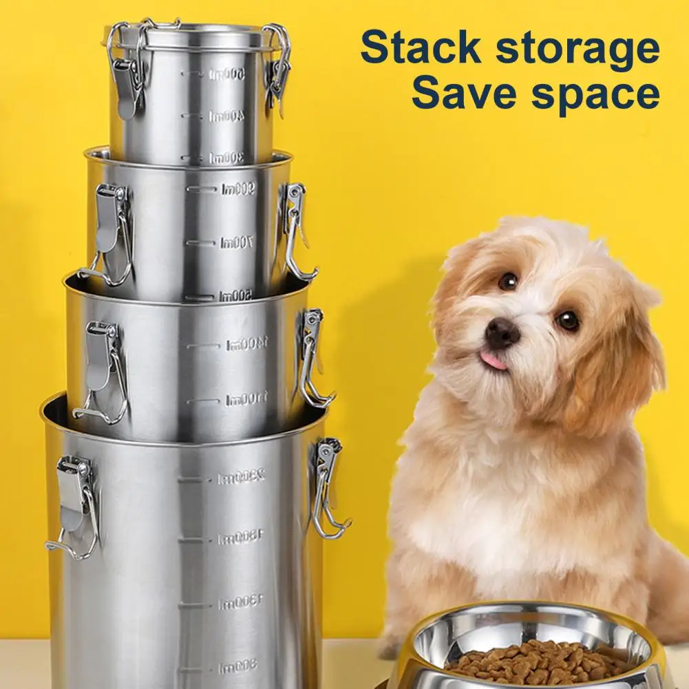 Tight-fitting Buckle Container High-quality Airtight Storage Stainless Steel Airtight Food Storage Container for Pet for Cereal