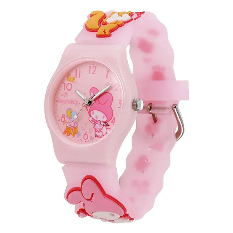 Sanrio Cinnamoroll Children Wrist Watch Kuromi Hello Kitty My Melody Kawaii Waterproof Silica Gel Chronograph Watch Student Gift