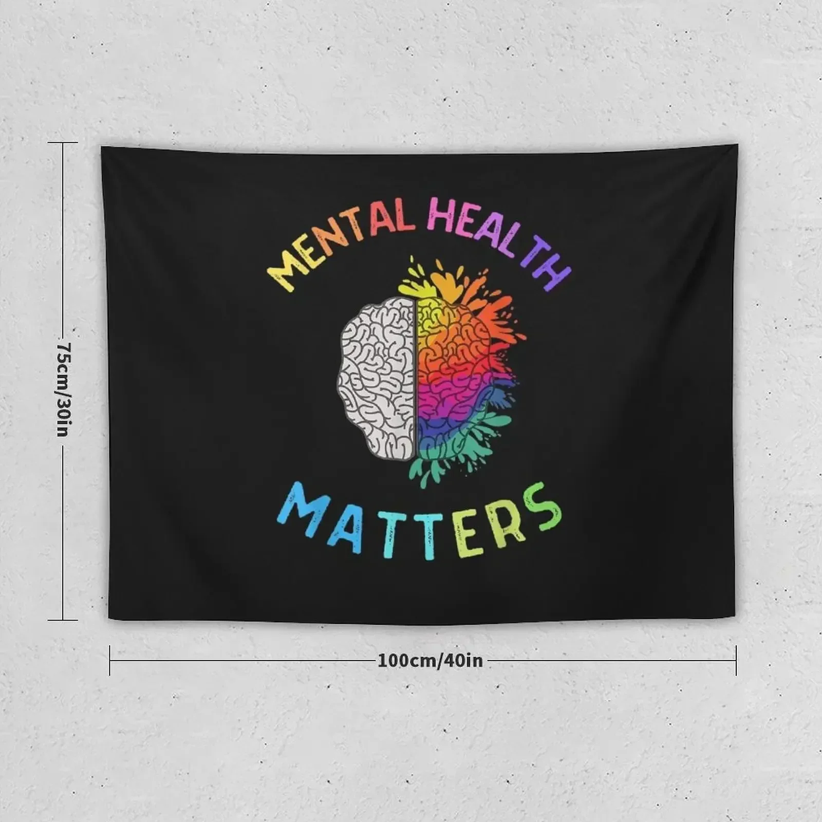 Mental Health Matters, Mental Health Awareness, Brain.png Tapestry Aesthetic Decoration Decoration Wall Tapestry