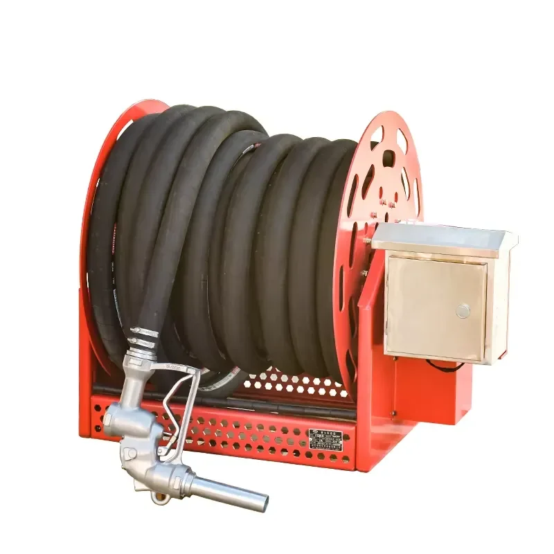 2024 Hot Sale 30m 40m 50m Fuel Hose Reel Retractable Electric Pressure Hose Reel