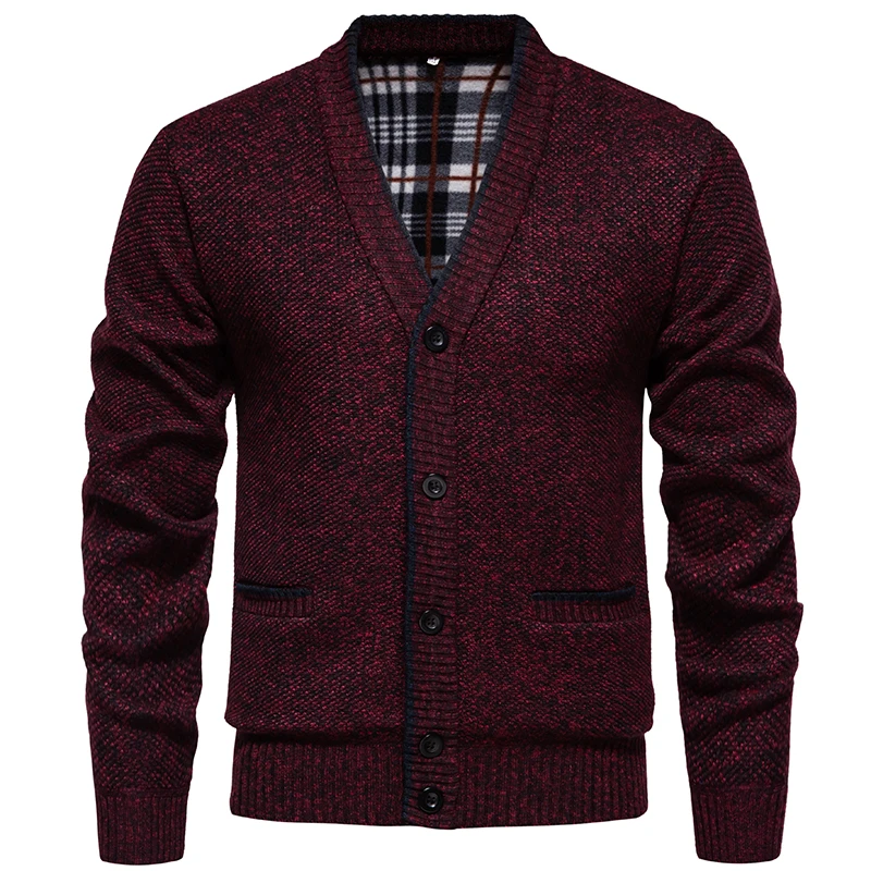 New Autumn and Winter Knitted Sweater Jacket Men\'s Korean V-neck Casual Sweater Street Wear Comfortable and Warm Men\'s Cardigan