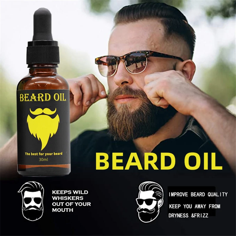 Aceite hidratante para el cuidado de la barba para hombres, aceite de acondicionamiento para evitar nudos, 100% orgánico Natural, más suave, 1 piezas, 30ml