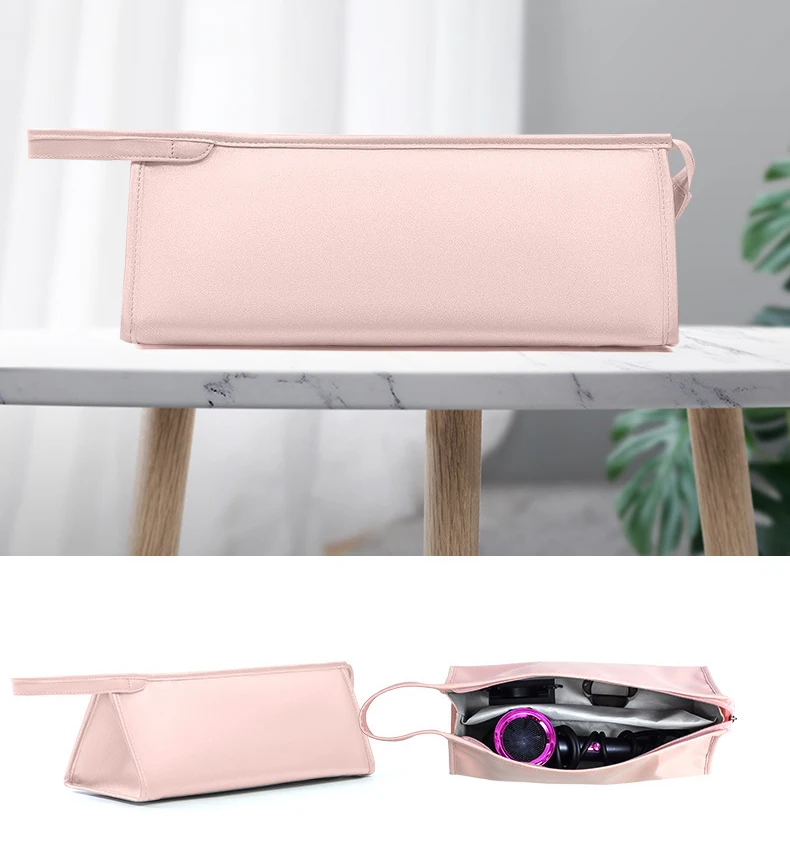 Hair Dryer Carrying Case Travel Waterproof Pu Leather Hair Dryer Storage Bag Portable Organizer Pouch For Dyson