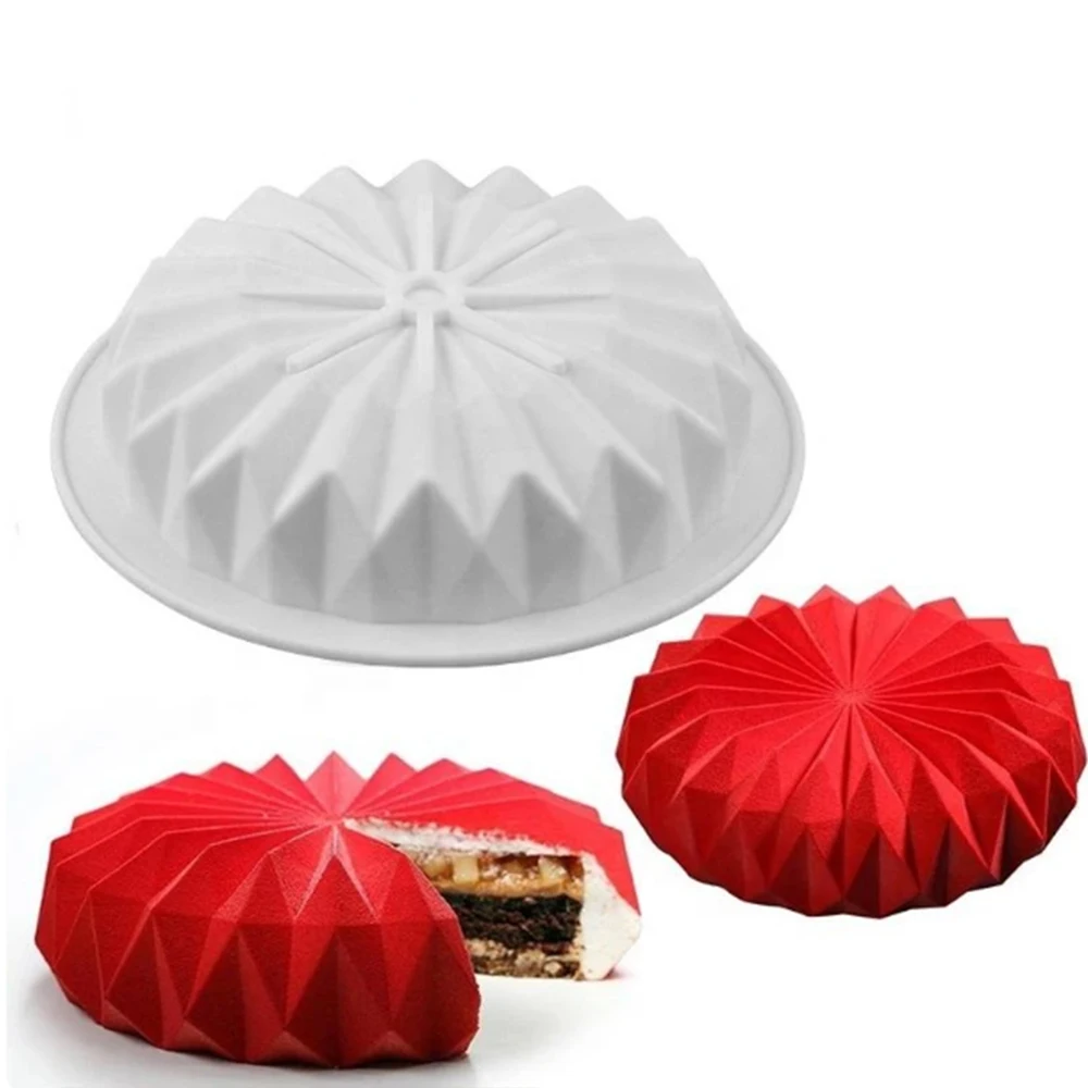 New Lace Mousse Silicone Cake Mold Hot Sale Diamond Lace Round Cake Mould DIY Baking Accessories Bread Oven Tray Reusable Tools