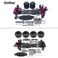 YEAHRUN Carbon Fiber Chassis Frame with Wheels Shock Absorbers Tyres for Sakura D5 MR 1/10 RC Drift Car Truck Upgrade Parts