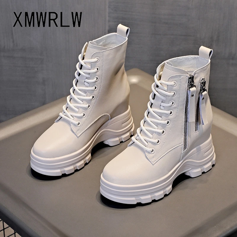 

XMWRLW 2022 Platform Boots Women Autumn Winter Boot Genuine Leather Ankle Boots For Women Plush Warm Winter Shoes Ankle Boot