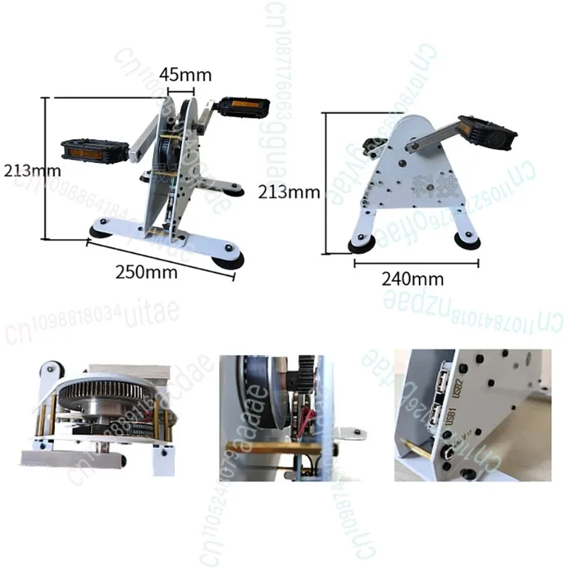 Portable Pedal Generator Rehabilitation Training Device Spinning Bike Dual USB Output DIY Fitness Geared Foot-Operated Generator