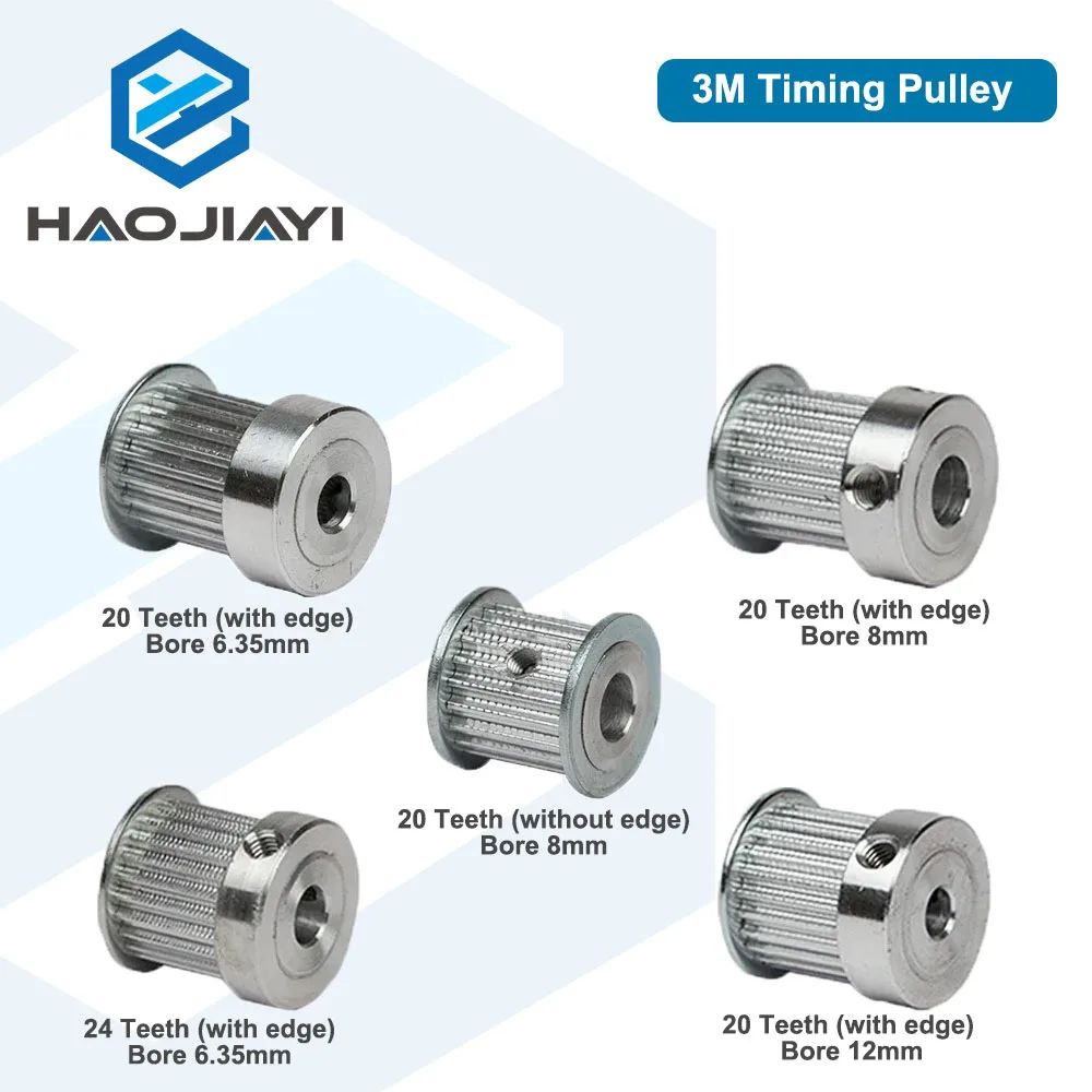 

CO2 Laser Metal Parts Synchronous HTD 3M Gear Pulley 6.35/8/12mm for DIY CO2 Laser Engraving Cutting Machine