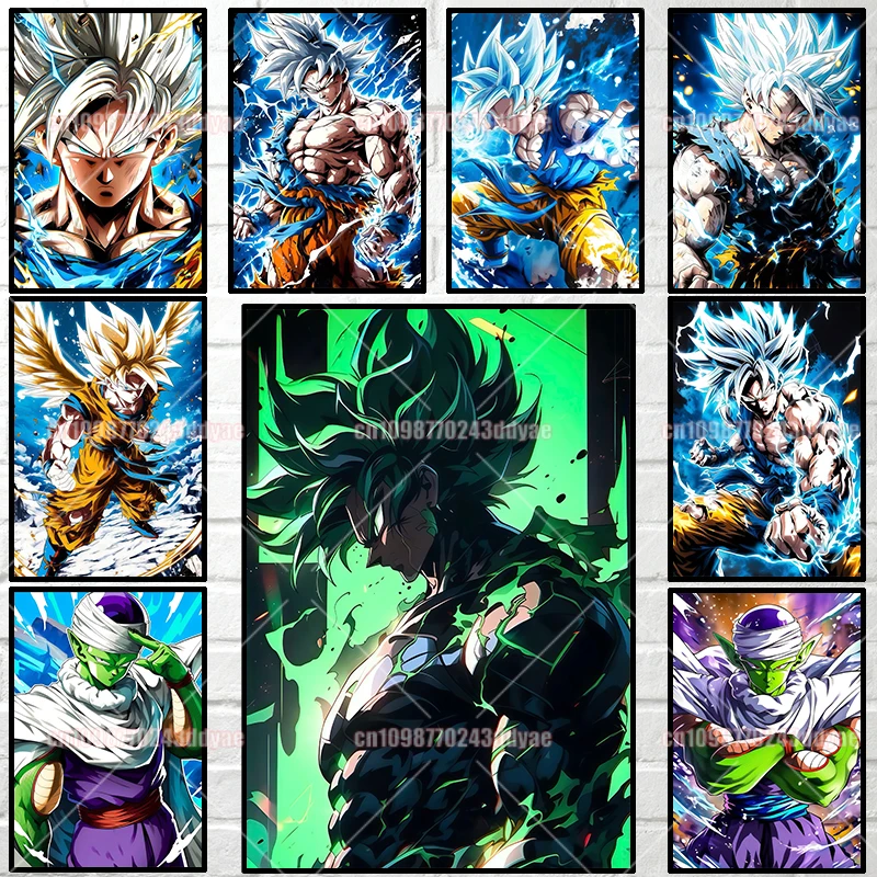 

Children's Gift Classic Anime Dragon Ball Goku Vegeta Cool Poster Wall Art Home Room Bedroom Decoration Oil Painting