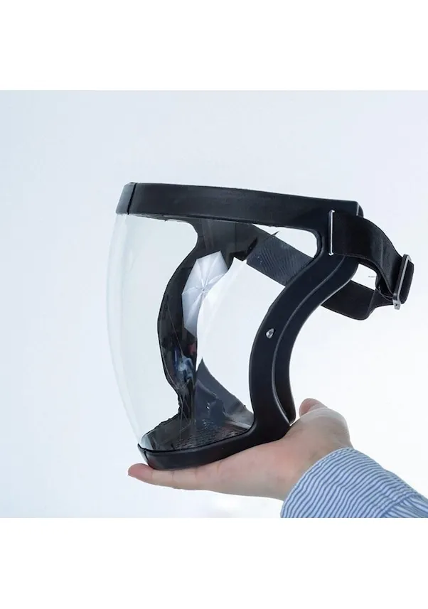 High definition transparent anti-fog protective mask anti-droplet anti-dust labor insurance riding black frame 1 piece