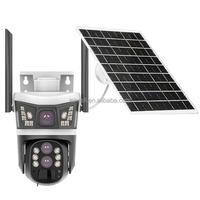 IP66 V380 4G Solar Powered Camera Outdoor Dual Lens Solar Camera HD 4MP PIR Motion  Detection IP PTZ Wifi 4G Security Camera