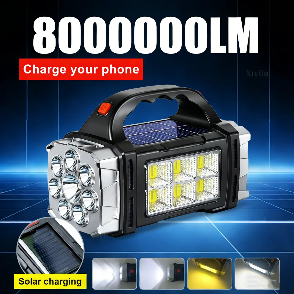 

Супер мощный светодиодный фонарик, солнечный свет, USB перезаряжаемый фонарик, тактический фонарь дальнего действия, фонарь для рыбалки и кемпинга