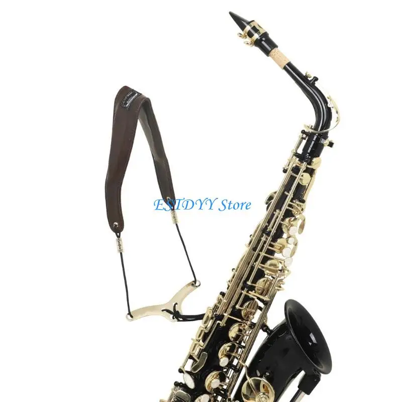 

G6DE PU Leather Saxophone Neck Strap Comfortable Saxophone Strap Adjustable